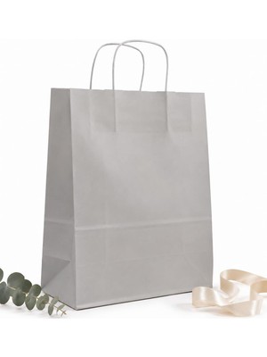Valor 25X31X12 cm Gümüş Renk Kağıt Hediye Çantası 2’li Set – Dayanıklı Hediye Paketleme Çantası, Doğum Gü
