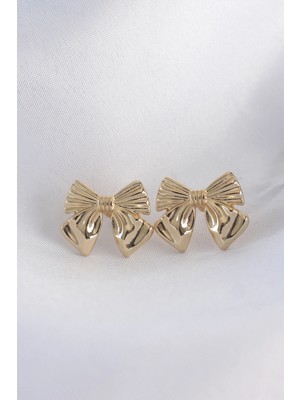 Armüz Pirinç Gold Renk Fiyonk Küpe
