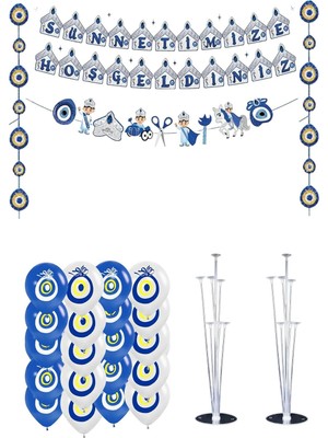 Valor Sünnet Kutlama Banner, Dekoratif Süs ve Balon Seti (Model3)