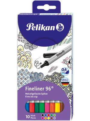 Valor Pelikan Fineliner 96 Çeşitli 10'lu-Kılıf
