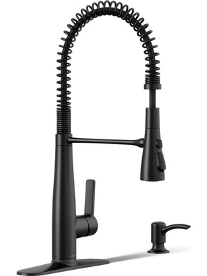 Valor Kohler REC22745-SD-BL Sabunluklu Yarı Profesyonel Mutfak Bataryası, Mat Siyah