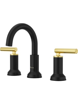 Valor Pfister Capistrano Banyo Lavabo Bataryası, 8 Inç Yaygın, 2 Saplı, 3 Delikli, Mat Siyah ve Fırçalanm