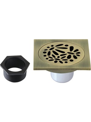 Valor Kingston Brass BSF6360AB Su Yolu Çiçekli 10,16 cm Kare Izgara Duş Tahliyesi, Antik Pirinç