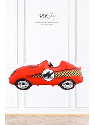 Valor Kırmızı Retro Yarış Arabası Folyo Balon Büyük 110CM 9405