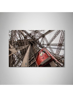 Ahsenico Kanvas Tablo Paris – Eiffel'in Çelik Mimarisi ile “yukarıya Doğru Güç”