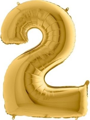 Valor 2 Rakamlı 16 Inç Gold Renk Folyo Balon 36 cm (Altın)