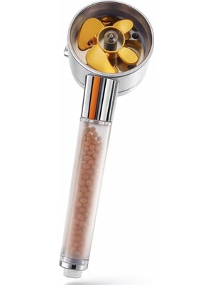 Valor Yüksek Basınçlı Turbo Fanlı Duş Başlığı 360° Döner Pervaneli Tasarım, Mineral Taşlı Filtre Sistemi