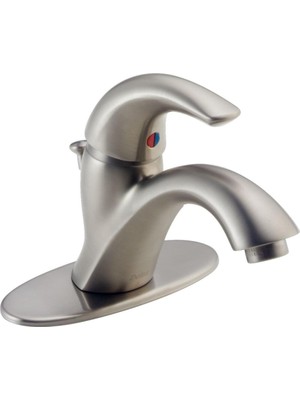 Valor Delta 583LF-SSWF C-Spouts Single Handle Centerset Lavatory Musluk, Paslanmaz By Delta Musluk