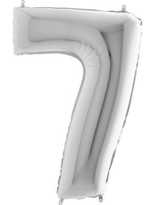 Valor 7 Rakamlı 16 Inç Gümüş Renk Folyo Balon 36 cm (Gümüş)