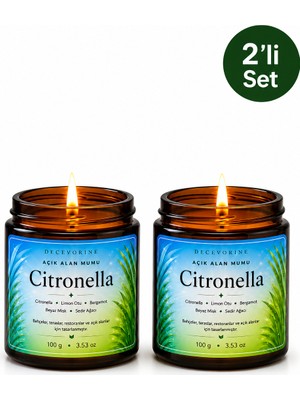 Decevorine Citronella Sivrisineğin Sevmediği Kokularla Tasarlanan Açık Alan Mumu 100 gr 2 Li Paket