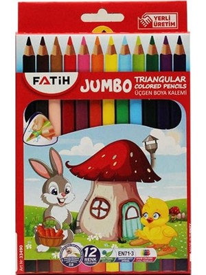 Valor Fatih Jumbo Üçgen Triangular Kuruboya Kalemi 12 Renk