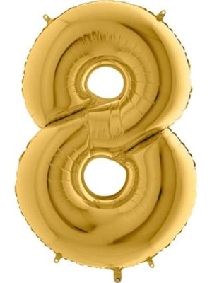 Valor 8 Rakamlı 16 Inç Gold Renk Folyo Balon 36 cm (Altın)