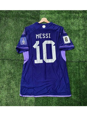 Breathless Arjantin 2022 Dünya Kupası Lionel Messi Deplasman Forması