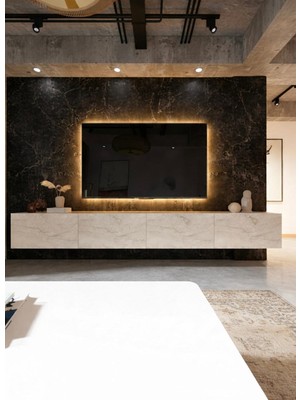 Joy Mob Joy Tv Ünitesi Tv Sehpası Alt Modül Traverten 240 cm Mdf