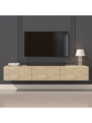 Joy Mob Beliz Tv Ünitesi Tv Sehpası Alt Modül Traverten 200 cm Mdf