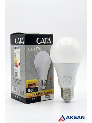 CATEKSSS CT-4274 15W E27 LED Ampul 6400K Beyaz Işık – 1550 Lümen, Yüksek Işık Gücü
