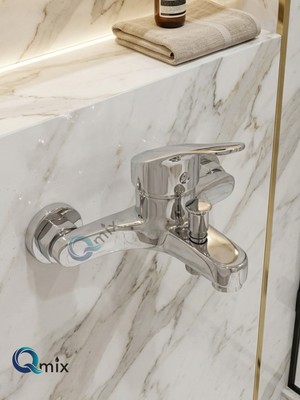 Qmix Trend Serisi Pirinç Gövde Banyo Bataryası Krom Renk
