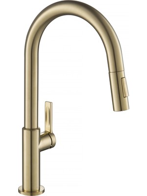 1001 KPF-2820SFACB Oletto Tek Saplı Aşağı Çekilebilir Mutfak Bataryası, 40 Cm, Antik Şampanya Bron