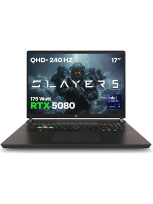 1001 Slayer5 9XL-5080 C3 Intel Ultra 9 275HX 64GB Ram 2tb SSD RTX5080 17" 240Hz Qhd+ Freedos Oyuncu Lapto