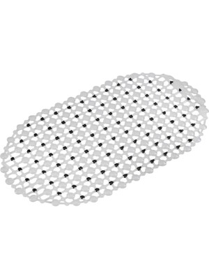 1001 Eko Serisi Banyo - Küvet Içi Kaydırmaz Vantuzlu Oluklu Oval Paspas 63 x 34 Cm, Siyah
