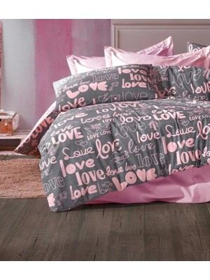 1001 Denizli Çeyiz Tek Kişilik Çocuk Nevresim Takımı Love Pembe