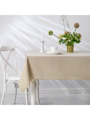 1001 Schafer Home Bianca Keten Polyester Masa Örtüsü 160X250-KREM