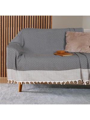 1001 Buldan Işi Kaymaz Pamuklu Koltuk Örtüsü 170X210 cm Koltuk Şalı Çekyat Kanepe Örtüsü (Antr