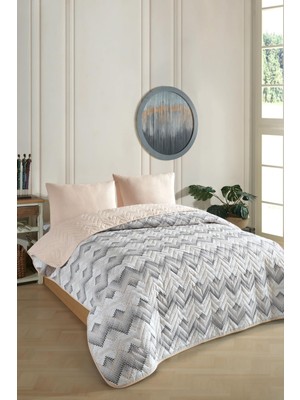 1001 Çift Kişilik Desenli Kapitone Çift Taraflı Renkli Pike Yatak Örtüsü Takımı 200X230 cm (Çar