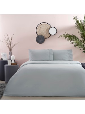 1001 Ranforce Basic Standart Pamuk Nevresim Takımı, Antrasit, Queen Size