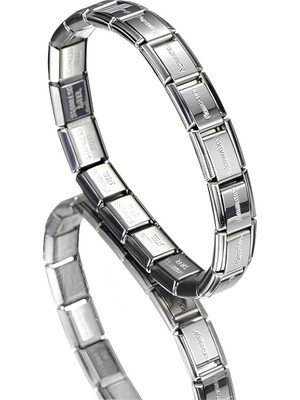 1001 Aee® Erkek Bileklik Paslanmaz Çelik Italyan Charm Kişiselleştirilebilir Unisex Kadın Bileklik
