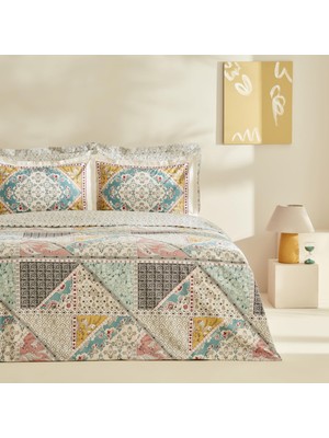1001 EDELLA%100 Pamuk, Tek Kişilik Nevresim Takımı, Multicolor
