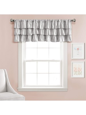 1001 Gray Belle Valance Shabby Chic Style Single Curtain, 18" x 84