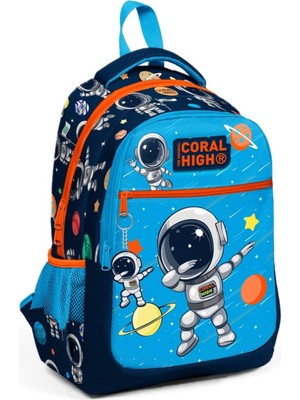 1001 Üç Gözlü Erkek Çocuk Ilk ve Orta Okul Çantası - Lacivert Mavi Astronot