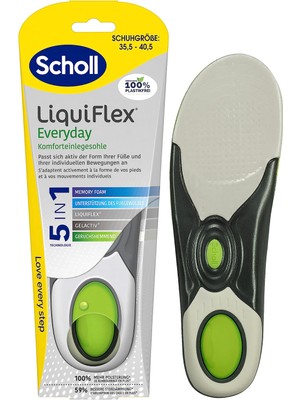 1001 Scholl Liquiflex Everyday Konforlu Tabanlık, Hafızalı Köpük Sayesinde Daha Fazla Dolgu ve Ayak