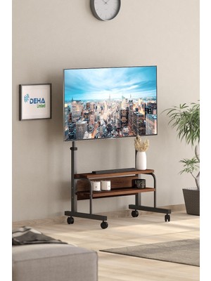 1001 Frenli Tekerlekli Yükseklik Ayarlı Tv Duvar Paneli Tv Standı Konsol Hareketli Televizyon Ünitesi