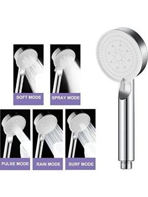 CATEKSSS Paris Krom 5 Fonksiyonlu El Duşu Handshower Plastik