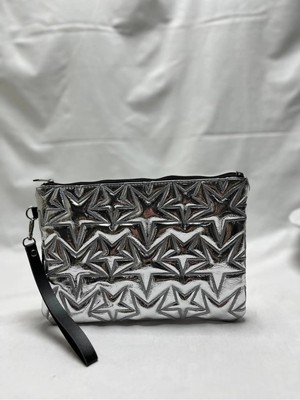 Gümüş Renkli Clutch Kadın El Çantası