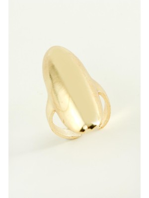 Zero Land Aconcept Oval Metal Yüzük-Sarı