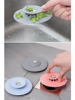 CATEKSSS 2 Adet 2 Kademeli Dokunmatik Lavabo Tıkacı Silikon Lavabo Gider Tıpası