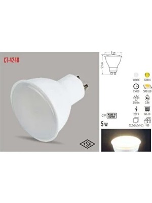 CATEKSSS 5 Watt LED Ampul (GU10) Gün Işığı Beyaz