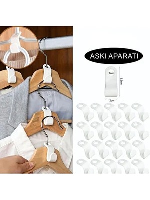 CATEKSSS Dolap Içi Düzenleyici Giysi Askı Kancası Askı Çoklayıcı 10 Adet Beyaz