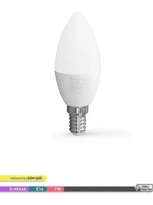 CATEKSSS LED Mum Ampul 3000K Gün Işığı 220V 7W E14