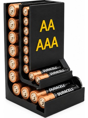 Yapı3D Aa & Aaa Pil Düzenleyici Standı | Masaüstü Pil Organizeri | Çok Amaçlı Pil Saklama ve Düzenleme Standı
