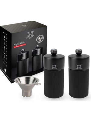 Hsc Bilişim Peugeot Sınırlı Üretim Gece Şık Tuz Değirmeni ve Karabiber Değirmeni 12 Cm/4,7 Inç, Siyah. Yeniden