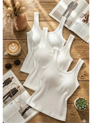 Loule Kadın 3'lü Paket Fitilli Kaşkorse Atlet Seti - %92 Pamuklu Esnek Basic Body