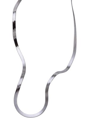 1001 316L Paslanmaz Çelik 3mm Italyan Zincir Silver KOLYE-45CM