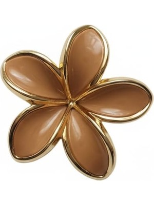 1001 Lotus Saç Tokası – Büyük Boy 8 Cm, Tekli Saç Tokası, Lotus Çiçeği Tasarımı (Kahverengi)