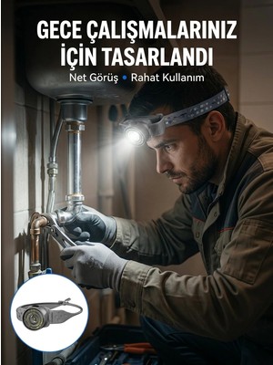 Epilons Yüksek Parlaklıklı LED Kafa Feneri Gece Çalışmaları Için Yüksek Parlaklıklı