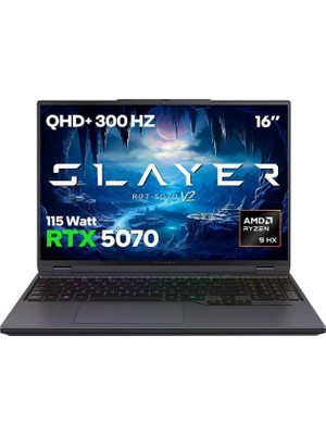 1001 Slayer R9T-5070 V2 C2 Amd Ryzen 9 8945HX 32GB Ram 2tb SSD RTX5070 16" 300Hz Qhd+ IPS Freedos Oyuncu
