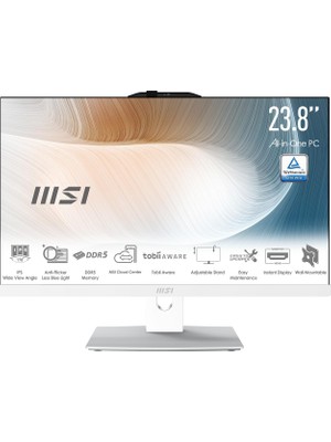 1001 Modern AM242P 1M-2288NEU 23.8 Fhd 16:9 (1920X1080) Core 7 150U 16GB Ddr5 512GB SSD Fdos Beyaz Aıo Pc